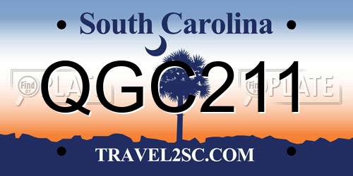 QGC211 South Carolina License Plate