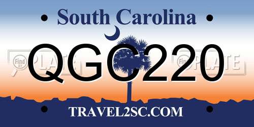 QGC220 South Carolina License Plate