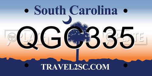 QGC335 South Carolina License Plate