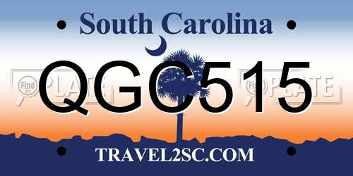 QGC515 South Carolina License Plate