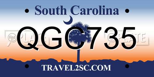 QGC735 South Carolina License Plate