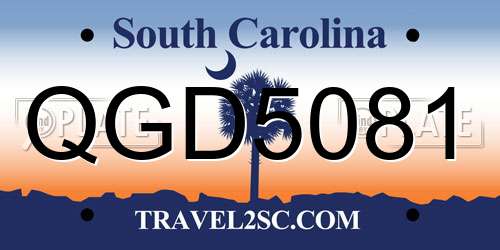 QGD5081 South Carolina License Plate