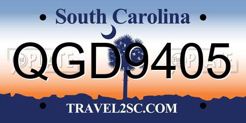 QGD9405 South Carolina License Plate