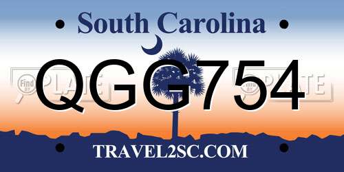 QGG754 South Carolina License Plate