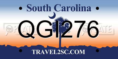 QGI276 South Carolina License Plate