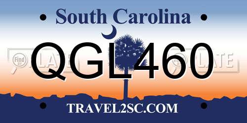 QGL460 South Carolina License Plate