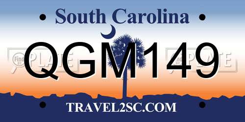 QGM149 South Carolina License Plate