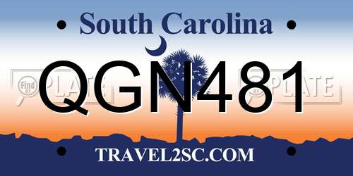 QGN481 South Carolina License Plate