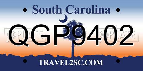 QGP9402 South Carolina License Plate