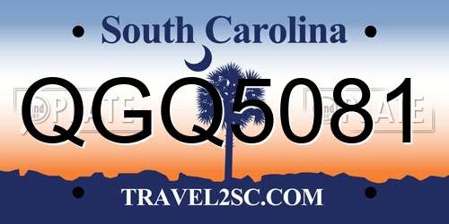 QGQ5081 South Carolina License Plate