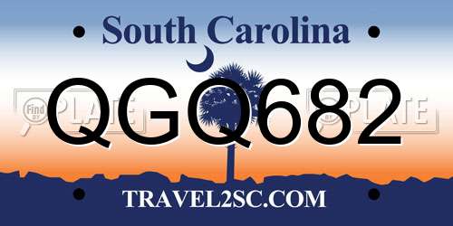 QGQ682 South Carolina License Plate