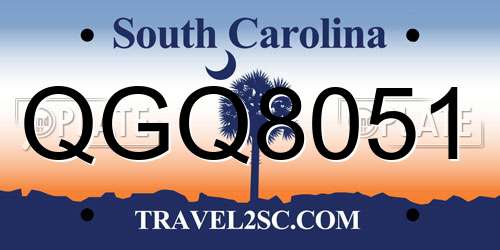QGQ8051 South Carolina License Plate