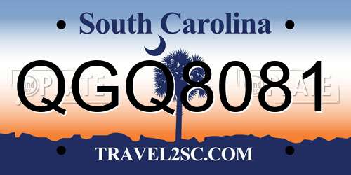 QGQ8081 South Carolina License Plate