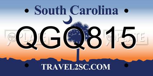 QGQ815 South Carolina License Plate