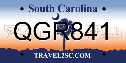 QGR841 South Carolina License Plate