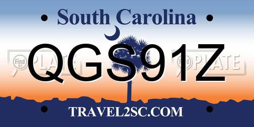 QGS91Z South Carolina License Plate