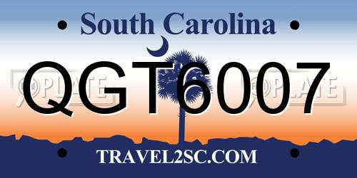 QGT6007 South Carolina License Plate