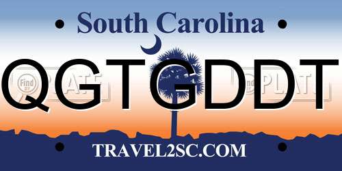 QGTGDDT South Carolina License Plate