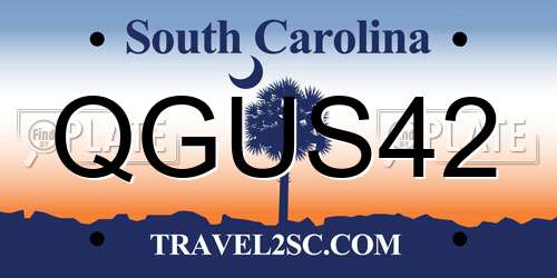 QGUS42 South Carolina License Plate