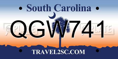QGW741 South Carolina License Plate