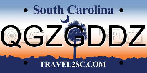 QGZGDDZ South Carolina License Plate