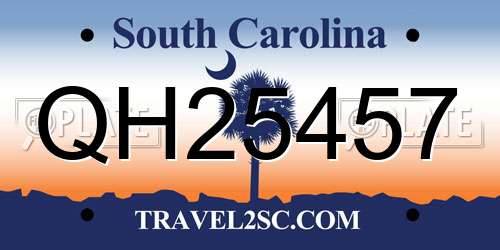 QH25457 South Carolina License Plate