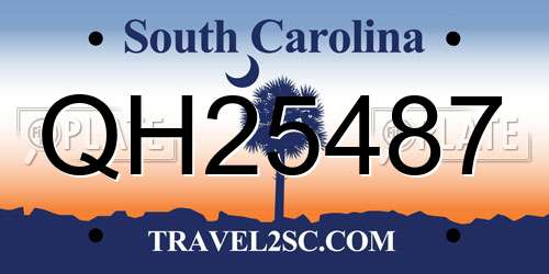 QH25487 South Carolina License Plate