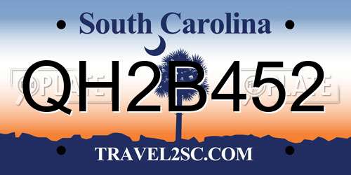 QH2B452 South Carolina License Plate