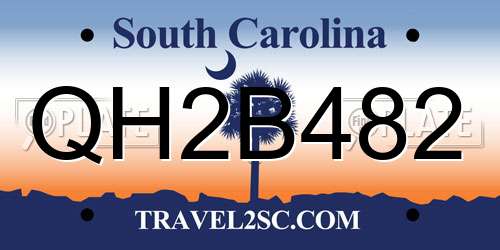 QH2B482 South Carolina License Plate