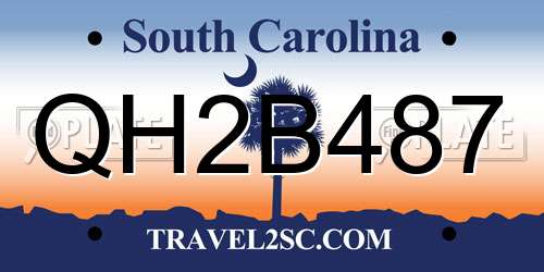 QH2B487 South Carolina License Plate