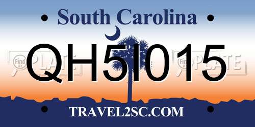 QH5I015 South Carolina License Plate