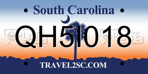 QH5I018 South Carolina License Plate