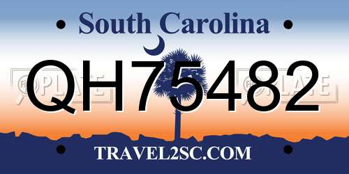 QH75482 South Carolina License Plate
