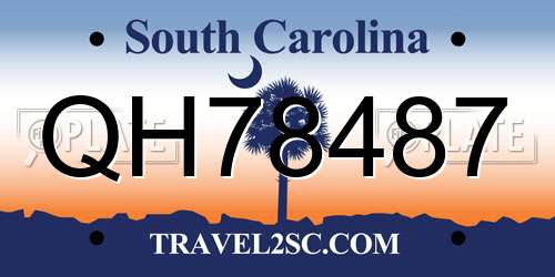 QH78487 South Carolina License Plate