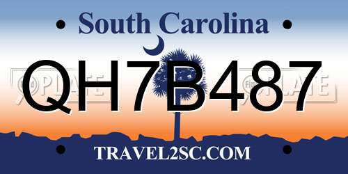 QH7B487 South Carolina License Plate