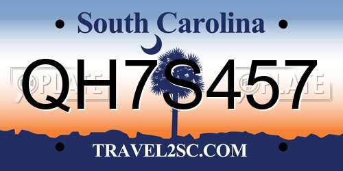 QH7S457 South Carolina License Plate