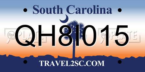 QH8I015 South Carolina License Plate