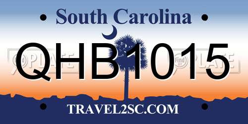 QHB1015 South Carolina License Plate