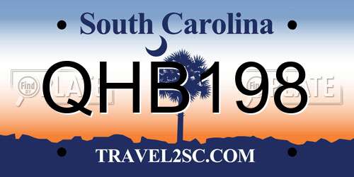 QHB198 South Carolina License Plate