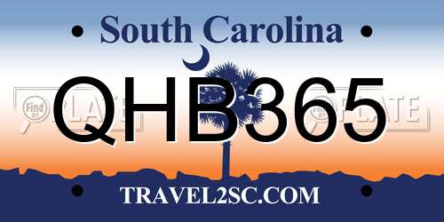 QHB365 South Carolina License Plate