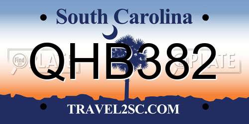 QHB382 South Carolina License Plate