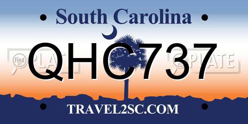 QHC737 South Carolina License Plate