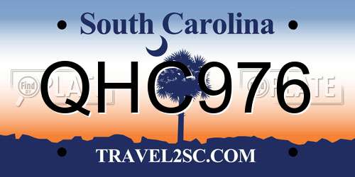 QHC976 South Carolina License Plate