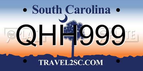 QHH999 South Carolina License Plate