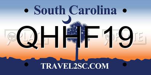 QHHF19 South Carolina License Plate