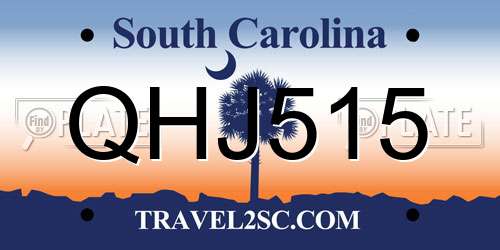 QHJ515 South Carolina License Plate
