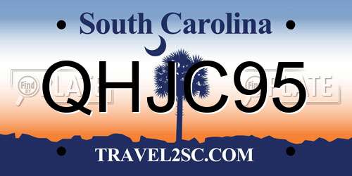 QHJC95 South Carolina License Plate