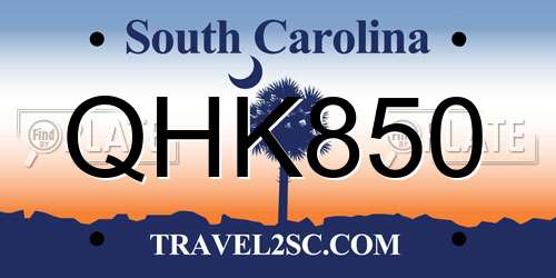 QHK850 South Carolina License Plate