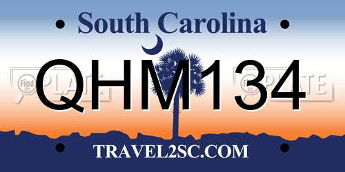 QHM134 South Carolina License Plate