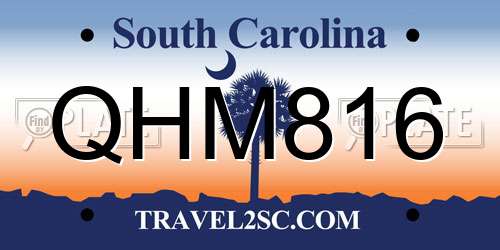 QHM816 South Carolina License Plate